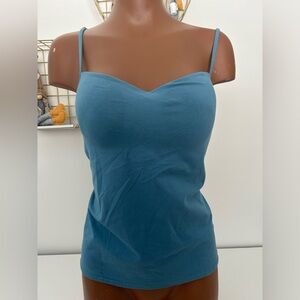 NEW Blue Tank Top w/Built in Bra LG